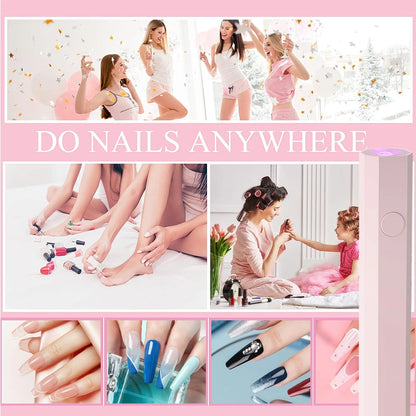 Convenient Handheld Mini UV Light Cure Nails Lamp for Gel Nails LED Nail Lamp for Gel Polish Manicure Nail Dryer for Fast Curing